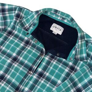 Orvis Womens XXL Plaid Flannel Snap button Shirt Jacket‎ Shacket Classic Fit